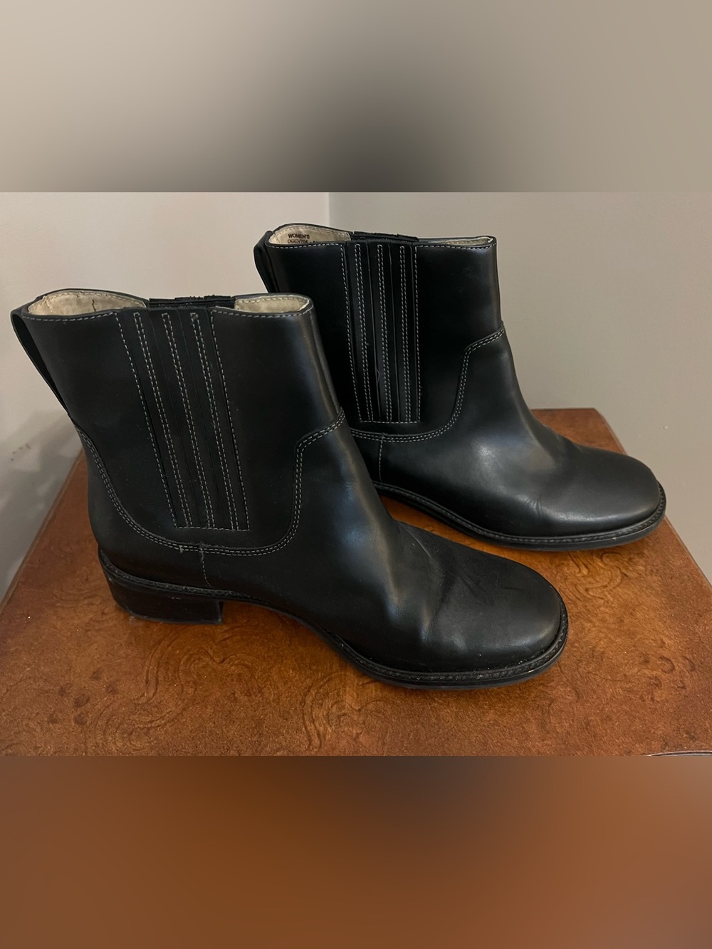 L.L. Bean Black Leather Ankle Boots